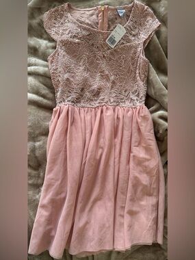 Forever 21 Dusty Pink Lace Bodice Chiffon Dress